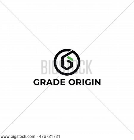 Abstract Initial Letter Go Or Og Logo In Black Color Isolated In White Background. Go And Letter G I