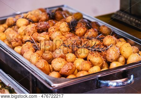 Roasted Potato Served In Brazilian Buffet, Food From Tripo Restaurant Help Yourself, Restaurant Roas
