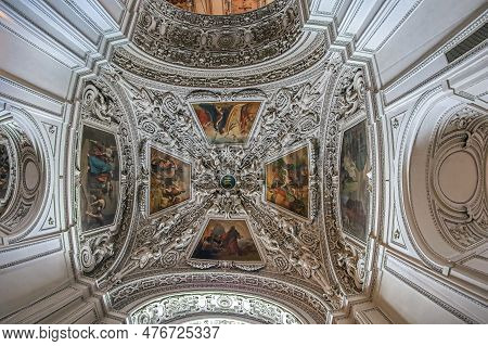 Salzburg, Austria - April 27, 2023: Interior Of The Medieval Salzburg Cathedral, The Xvii Th-century