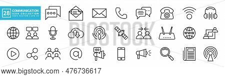 Collection Of Icons Related To Communication, Chat, Relationship, Discussion, Communication Icons Ed