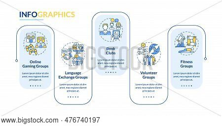 Micro Communities Examples Rectangle Infographic Template. Small Group. Data Visualization With 5 St