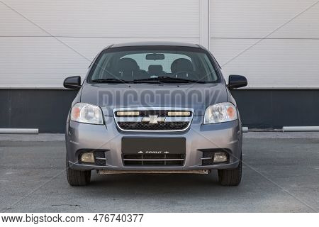 Pavlodar, Kazakhstan - 05.10.2023: Chevrolet Aveo Klas In Gray Color On The Parking