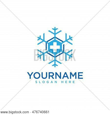 Snowflake Logo Sign Symbol For Cryo Therapy. Vector Illustration