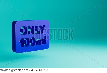 Blue Liquids In Carry-on Baggage Icon Isolated On Blue Background. Airport Rules. Minimalism Concept