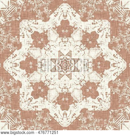 Peach Pink Cottagecore Cozy Tartan Pattern. Cottagecore Rustic Marl Design For Cozy Wash Effect Repe