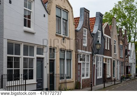 Walking In Old Dutch Town Zierikzee With Old Small Houses And Streets, Zeeland, Netherlands