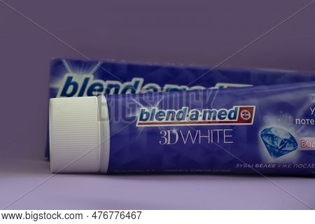 May 18, 2023 Ukraine City Blend A Med Toothpaste On A Colored Background