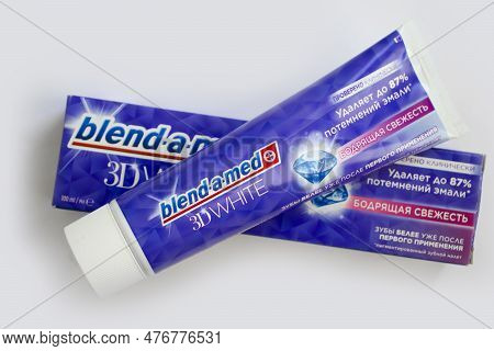 May 18, 2023 Ukraine City Blend A Med Toothpaste On A Colored Background