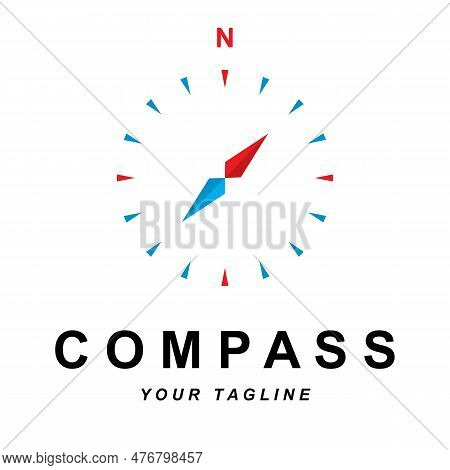 Compass Logo Vector With Slogan Template