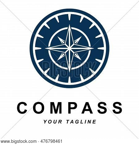 Compass Logo Vector With Slogan Template