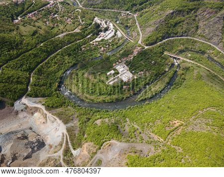 Aerial View Of Iskar Gorge Near Village Of Bov, Bulgaria