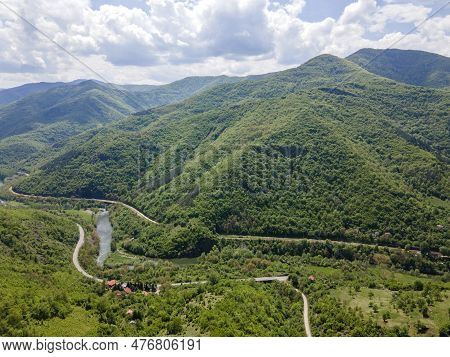 Aerial View Of Iskar River Gorge Near Village Of Ochindol, Bulgaria