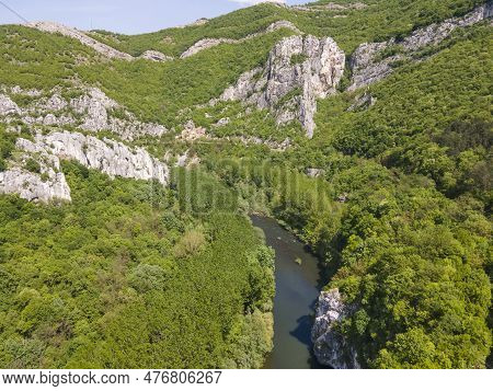 Aerial View Of Iskar River Gorge Near Town Of Lyutibrod, Bulgaria
