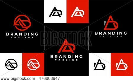 Minimalist Line Letter A D Ad Logo Design Template. Modern Initial Ad Da Logo.