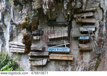 Traditional Hanging Coffins At Sagada, Philippines, Asia