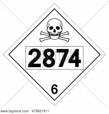 Un2874 Class 6 Furfural Alcohol Symbol Sign, Vector Illustration, Isolate On White Background, Label