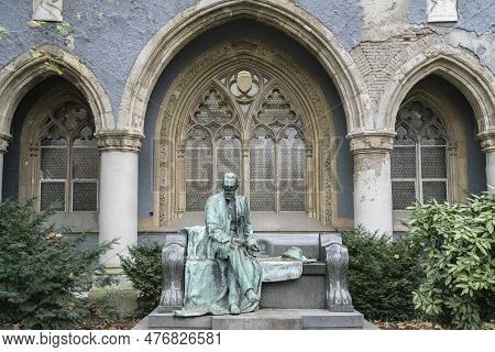 Budapest, Hungary - November 27th, 2022: The Statue Of Károlyi Sándor In The Yard Of Vajdahunyad Cas