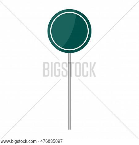 Blank Green Traffic Road Sign. Vector Illustration.