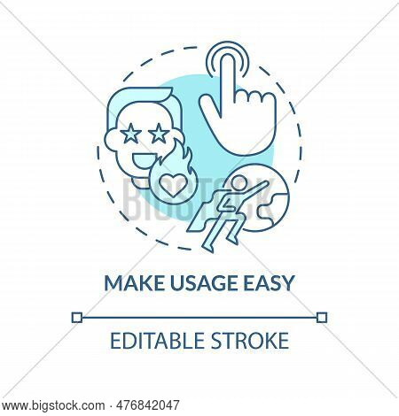 Make Usage Easy Turquoise Concept Icon. Consumer Satisfaction. Product Development. Leading Company.