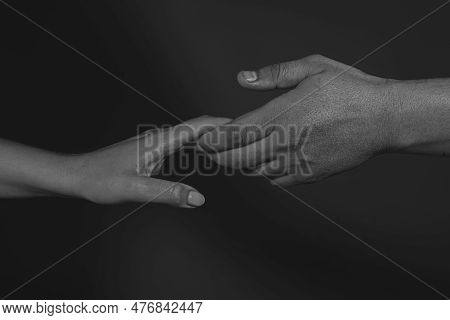 Helping Hands. Holding Hand, Close Up. Giving A Helping Hand. Support Hand. Helping Hand Gesture, Si