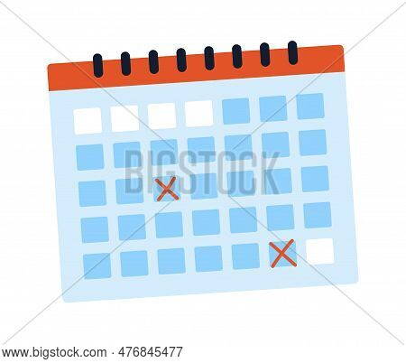 Calendar With Marks Concept. Efficient Workflow Organization And Time Management. Planning And Setti