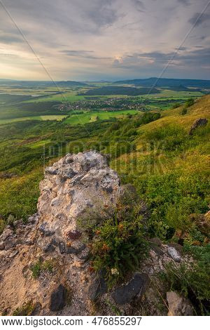View From Csobanc At The Sunset Time In Balaton Highlands, Hungary.