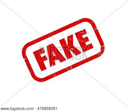 Fake Rubber Stamp. Fake Red Grunge Rubber Stamp Vector Design And Illustration.