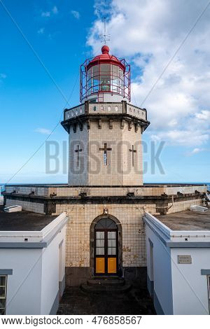 Farol Do Arnel Lighthouse On Sao Miguel Island Azores