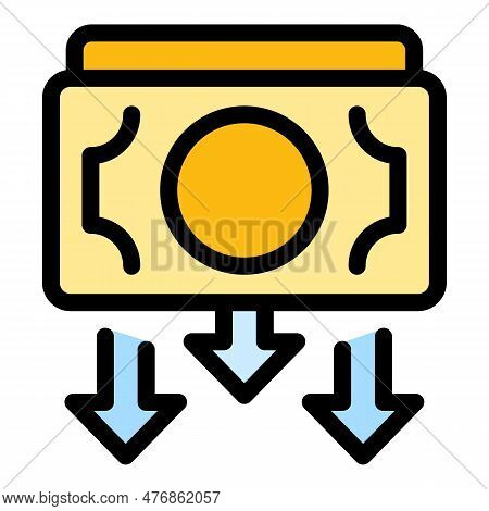Give Financial Support Icon. Outline Give Financial Support Vector Icon For Web Design Isolated On W