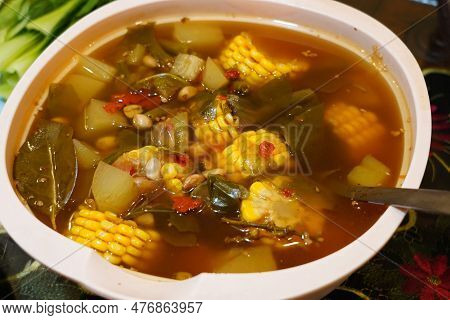 Sayur Asem Or Mixed Vegetables Sour Soup Of Indonesia.