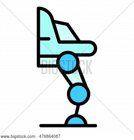 Human Future Exoskeleton Icon Outline Vector. Robot Suit. Artificial Man Color Flat