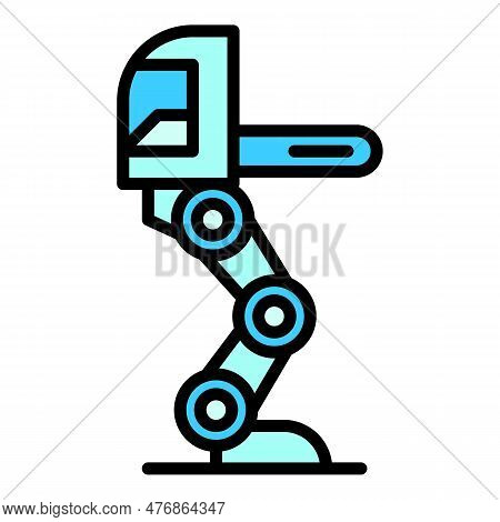 Medical Exoskeleton Icon Outline Vector. Robot Suit. Human Artificial Color Flat
