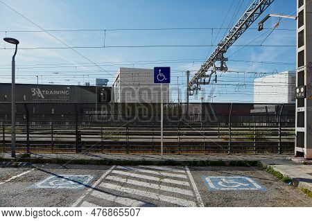 Gava - May 26, 2023: Parking Reserved For People With Mobility Problems
