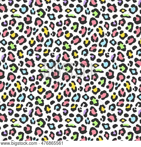 Abstract Background From Multi-colored Spots.vector Seamless Pattern With Colorful Spots On A Transp