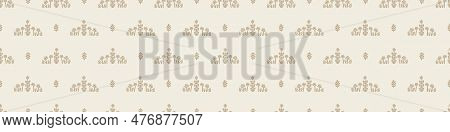 Quirky Floral Lino Cut Motif Vector Border. Seamless Decoration Of Whimsical Foliate Design For Scan