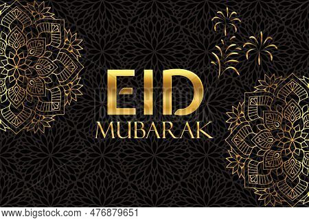 Eid Mubarak islamic design with arabic pattern and calligraphy 8
