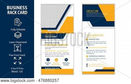 Corporate Rack Card Or Dl Flyer Design Editable Grphics Template