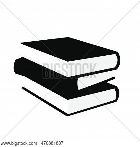Different Book Piles, Isolated On White Background