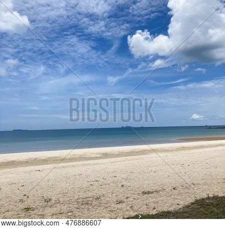 Sea And Morning Sky With A Lot Of Clouds.