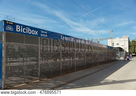 Gava - May 27, 2023: Icibox, Massive Bicycle Parking Solution For The Train Station In Gava.