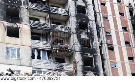 Residential Buildings, Windows And Balconies Were Damaged By The Blast And Shrapnel From Artillery S