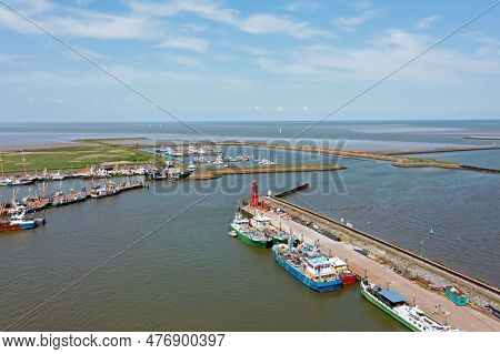 Aerial From The Fishing Harbor From Den Oever In The Netherlands