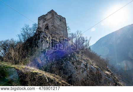 Remains Of Soko Grad Sokolac (falcon City) Medieval Fortress Near The City Of Sokobanja In Eastern S
