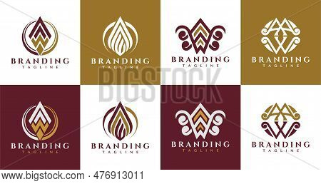 Luxury Initial A W Aw Aaw Logo Design. Elegance Letter Aaw Awa Logo Branding.