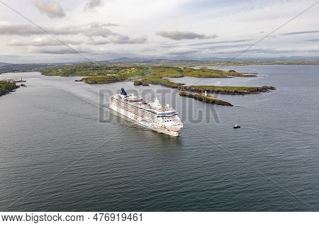 Killybegs, Ireland - May 16 2023: The Norwegian Star Leaving After Visiting Killybegs