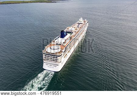 Killybegs, Ireland - May 16 2023: The Norwegian Star Leaving After Visiting Killybegs
