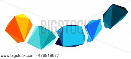 Abstract Low Poly Stone Design. Geometric 3d Vector Design Element