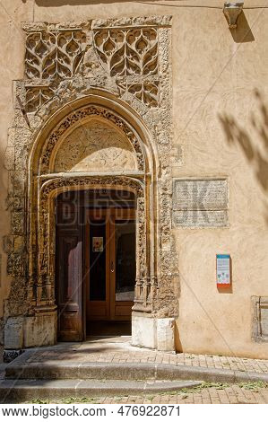 Vienne, France, May 26, 2023 : Entrance To The Saint-théodore Chapel Created In The 15th Century By 