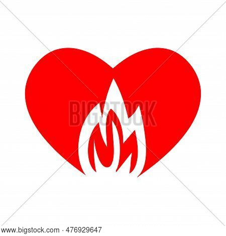 Fire Heart Logo Designs Concept Love Fire Logo Symbol Icon