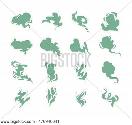 Smell Icons. Vector Bad Cooking Aroma Signs, Vapor Odor Smells, Vaporized Heatings Scented Smoke Sym